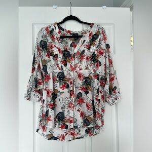 Hilary Radley Floral Blouse size M